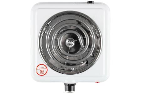 Электроплитка HomeStar HS-1107, 1 конфорка, спираль (ТЭН) 1кВт, белая 104910