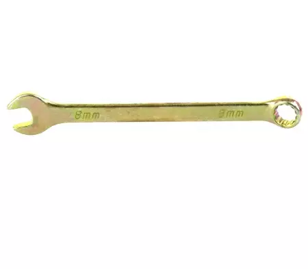 Ключ комбинированный СИБРТЕХ 8мм желтый цинк 14974