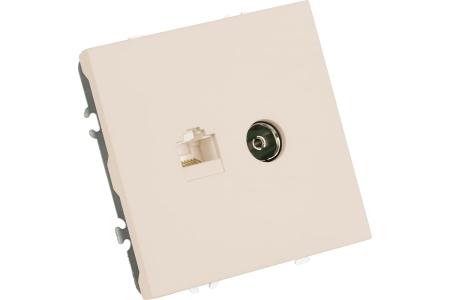 Розетка TV + компьютерная RJ-45 (механизм), серия Эмили, RST00-5106-09, кашемир, soft touch