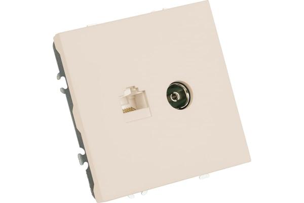 Розетка TV + компьютерная RJ-45 (механизм), серия Эмили, RST00-5106-09, кашемир, soft touch
