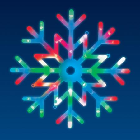 Фигура светодиодная "Снежинка", 48 светодиодов, 40x40см, подвесная, RGB свет. Провод прозрачный. 