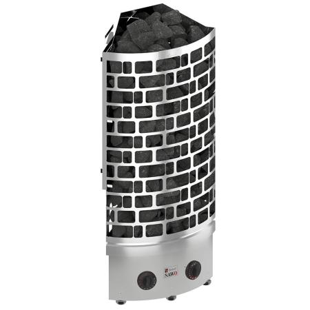 Печь электр. SAWO Tower Heaters Aries, 4.5кВт, угловая, нерж. сталь. со встроен. блоком упр.