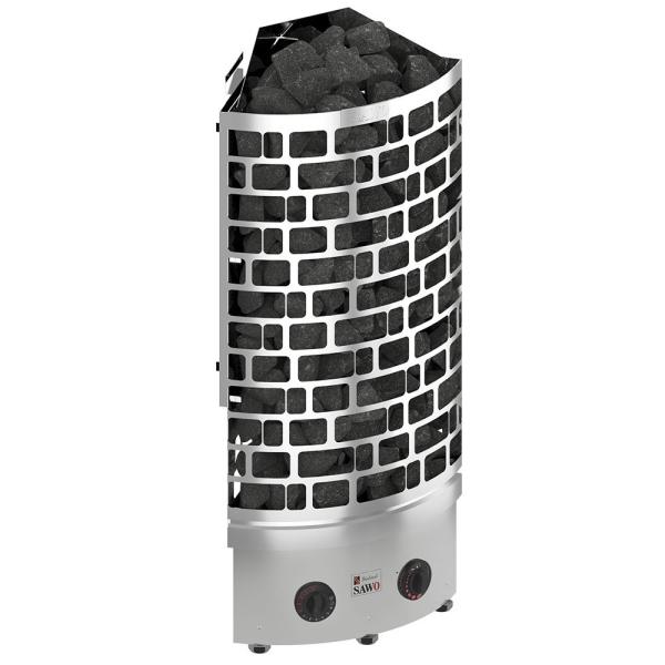 Печь электр. SAWO Tower Heaters Aries, 4.5кВт, угловая, нерж. сталь. со встроен. блоком упр.