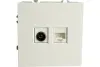 Розетка TV + компьютерная RJ-45 (механизм), серия Эмили, RST00-5106-01, белый фарфор, soft touch