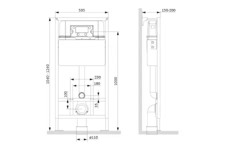 Инсталляция Am.Pm I012707 ProС для подвесного унитаза механика