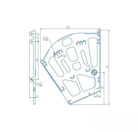 Комплект для тумбочки под обувь 2х секционный коричневый