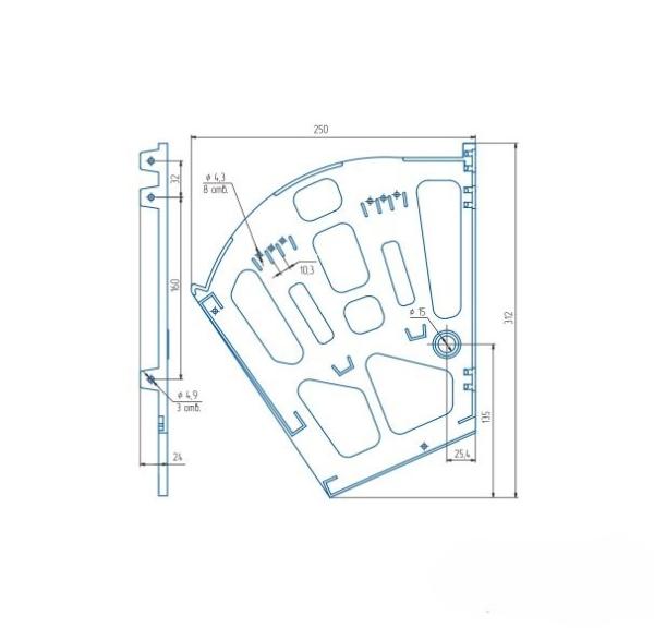 Комплект для тумбочки под обувь 2х секционный коричневый