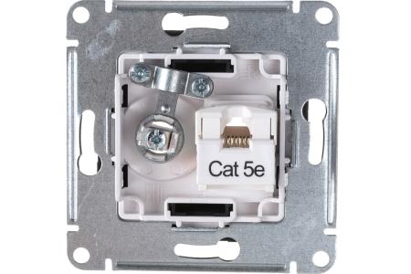 Розетка 2-м ATLASDESIGN компьютерная RJ 45+TV карбон ATN001089 