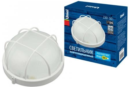 UWL-R02-100W/E27 IP54 WHITE Круг/Решетка Светильник влагозащищ. под лампу Е27