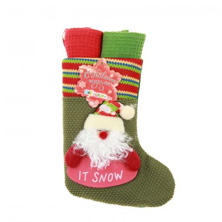 Набор кух. "Collorista" 2 пр. Gift sock Santa, 38*63 см - 2 шт. 100% хлопок, ваф.полотно 