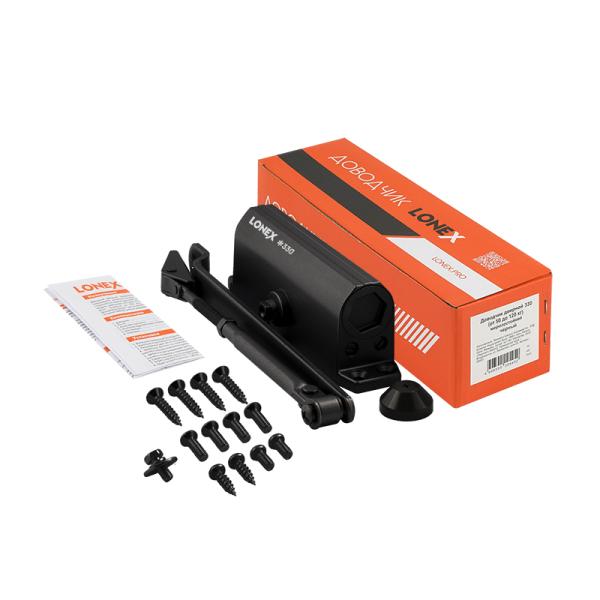 Доводчик дверной LONEX 330 (50-120 кг) черный