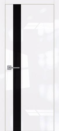 Полотно ROYAL-2 Белый глянец\ стекло ЧЕРНОЕ 2000x800 без врезки черная кромка