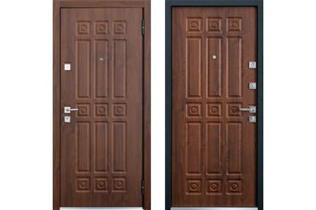 Дверь металлическая Mastino NOVARA 860 * 2050 Правая МДФ Орех грецкий MS-5 МДФ Орех грецкий MS-5