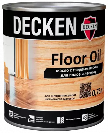Масло с твердым воском для полов DECKEN Floor Oil/Wood дуб антик/0,75 л