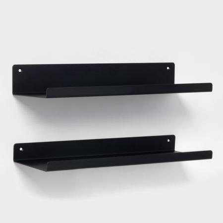 Полки для хранения 35x10x3.5 см, цвет черный. 2 шт 9431204