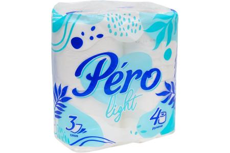 Бумага туал. PERO Light 3-сл 4рул белая