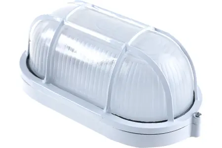 Светильник влагозащищ. под лампу Е27 UWL-O02-100W/E27 IP54 WHITE Овал/Решетка 