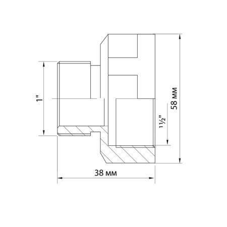 Переходник 1 1/2'' - 1'' вн/нар VRT® никель