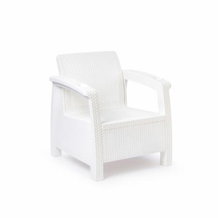Кресло "Ротанг-плюс" 730x700x790мм (белый) (без подушки) 