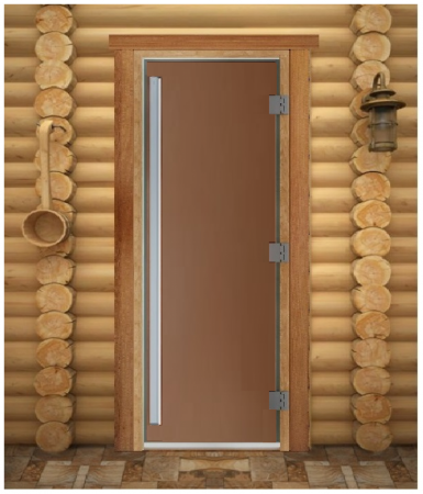 Дверь для бани doorwood "престиж" бронза матовая 200*80*8