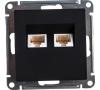 Розетка 2-м ATLASDESIGN компьютерная RJ 45 карбон ATN001085
