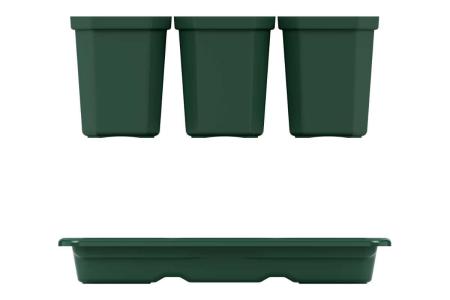 Набор для рассады 410*235*90 горшки+поддон 15шт