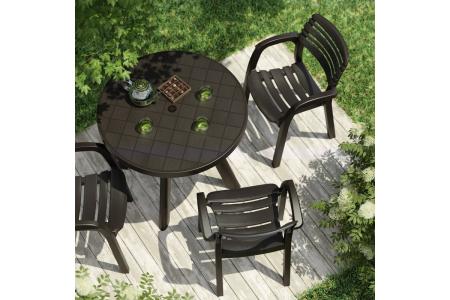 Стол круг пласт " Атлант" 900 мм мокко