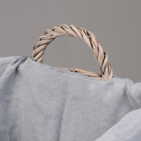 Корзина стеллажная высокая с ручками "Лён", 44х33,5x30 см серый 