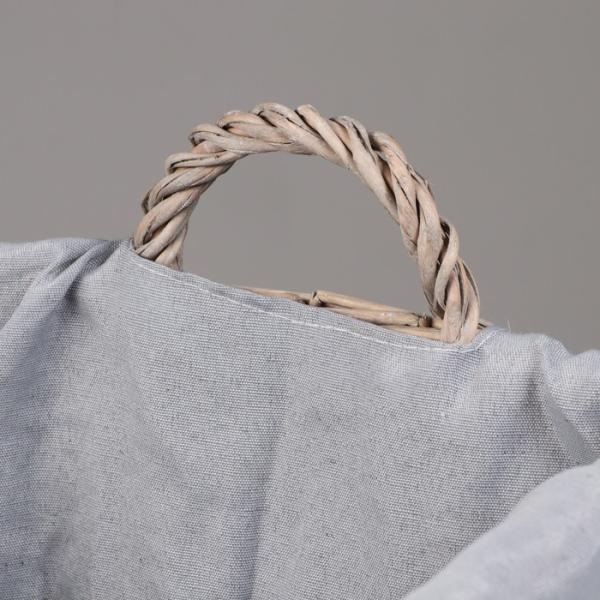 Корзина стеллажная высокая с ручками "Лён", 44х33,5x30 см серый 