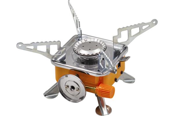 Мини-плита газовая с пьезоподжигом, с ветрозащитой, квадрат РемоКолор