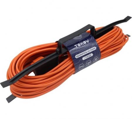 Удлинитель-шнур на рамке 1*30м б/з 6А IP44 2х0.75 TOKOV ELECTRIC TKE-SR30-075