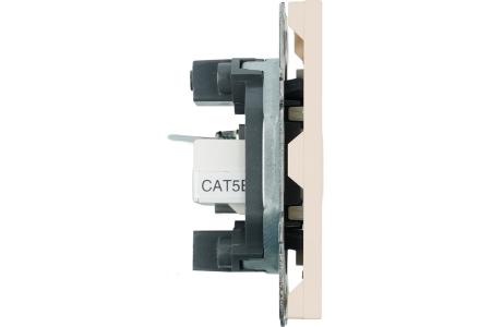 Розетка TV + компьютерная RJ-45 (механизм), серия Эмили, RST00-5106-09, кашемир, soft touch