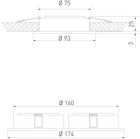 Светильник встраиваемый точечный 1051/2 WH белый