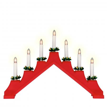 Фигура светодиодная "Новогодняя горка", 39,5х30,5см, 7 миниламп накал. т/белый свет, пласт, красный