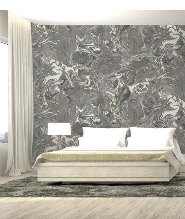 Обои Wiganford Crystal, оникс черно-серый, 10,05*1,06м, ФО, ГТ, AK2010w
