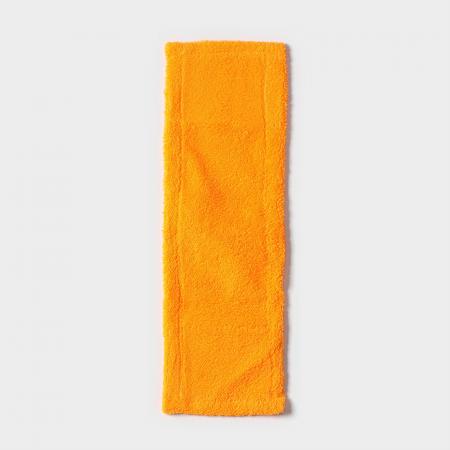 Насадка для плоской швабры Доляна, 42х12 см, 60 гр, микрофибра, цвет оранжевый