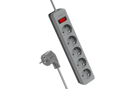 Удлинитель с сетевым фильтром 5х3м с заземл. 10А IP20 2.2кВт 2хUSB 3х0.75 с предохранителем КОСМОС FKsm3m-5g(B)USB				