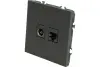 Розетка TV + компьютерная RJ-45 (механизм), серия Эмили, RST00-5106-05, черный уголь, soft touch