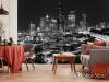 3D Фотообои «Ночной город чернобелые» Песок 300*270