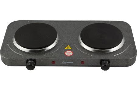 Электроплитка HomeStar HS-1104, 2 конфорки, диск, 1кВт+1кВт, 155мм+155мм чугун 3583