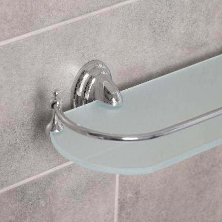 Полка Accoona А11110, одинарная, с ограничителем, стекло 1509563