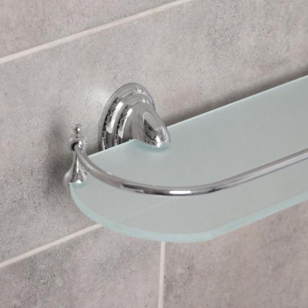 Полка Accoona А11110, одинарная, с ограничителем, стекло 1509563