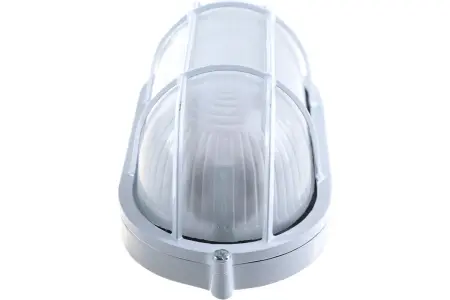 Светильник влагозащищ. под лампу Е27 UWL-O02-100W/E27 IP54 WHITE Овал/Решетка 