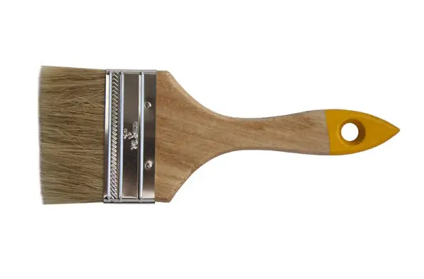 Кисть плоская "Хобби", натур. щетина, дер. рукоятка, 75мм