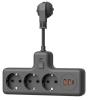 Удлинитель с сетевым фильтром 3х0.3м 10А 2USB+IUSB 2500Вт ПВС 3*1 компакт черн. КОСМОС