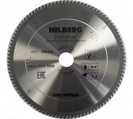 Диск пильный по дереву Hilberg Ø400х50х100 Industrial HW430