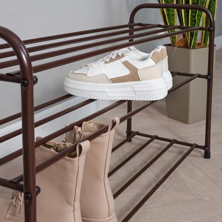 Подставка для обуви "Альфа 33" 3-х полочная 80см коричневый