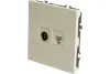 Розетка TV + компьютерная RJ-45 (механизм), серия Эмили, RST00-5106-01, белый фарфор, soft touch