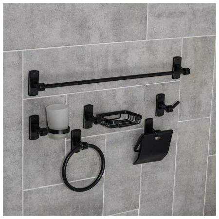 Набор для ванной "Лофт", 6 предметов, цвет чёрный