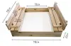 Песочница детская игровая для улицы с крышкой 118x118x20см
